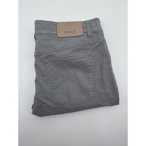 BRAX Cooper Fancy Men Pants 32x34 Fit 30X32 Regular Fit Gray Zip Fly Lightweight